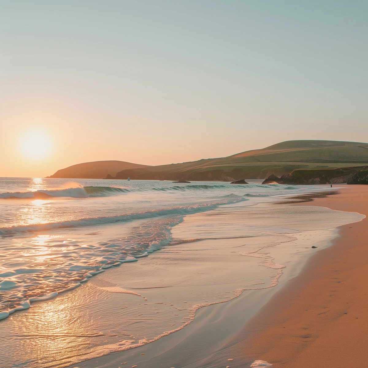 Beautiful sunset beach scene